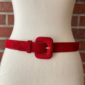 •FOB Trading Red Suede Belt Size S NWOT
